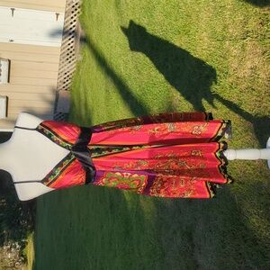 Elegant Red and Black Women's Dress